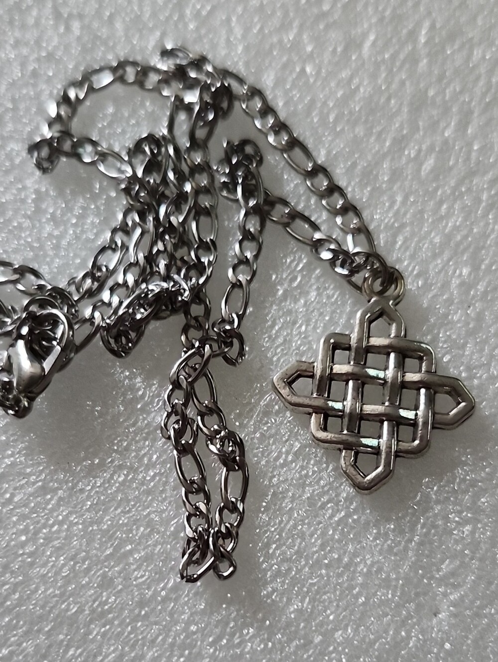 Hand Crafted Silver-Tone Celtic Knot Necklace - Silver